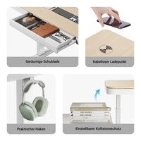 Scrivania motorizzata regolabile in altezza con stazione di ricarica e motore singolo, Standing desk