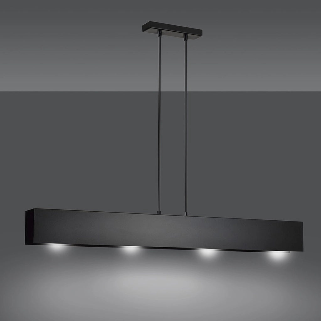 Lampada a sospensione Gentor in acciaio nero opaco