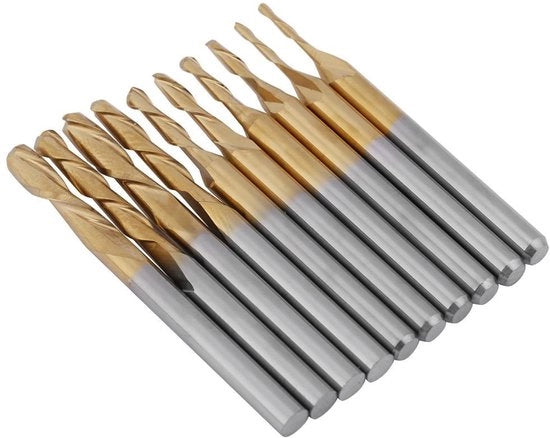 Fresatura CNC per legno e metalli teneri - Allettatura 1/8 pollici, 0,8 mm - 3,175 mm, rivestimento, testa a sfera, fresatura PCB, router micro per lavorazione legno e metalli teneri