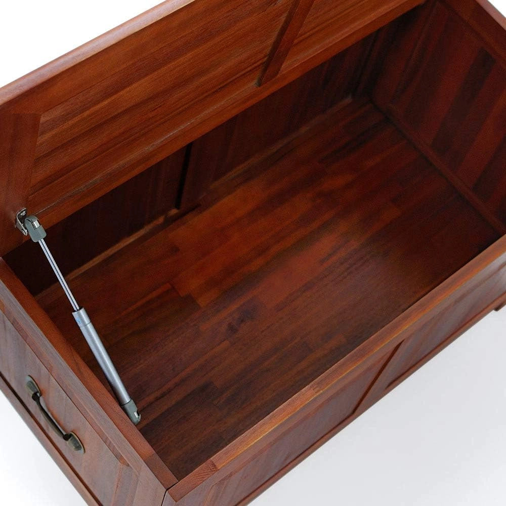 Deuba Cassapanca in Legno 85x44x48cm Vano Contenitore e Coperchio Baule Salvaspazio Pistone a Gas