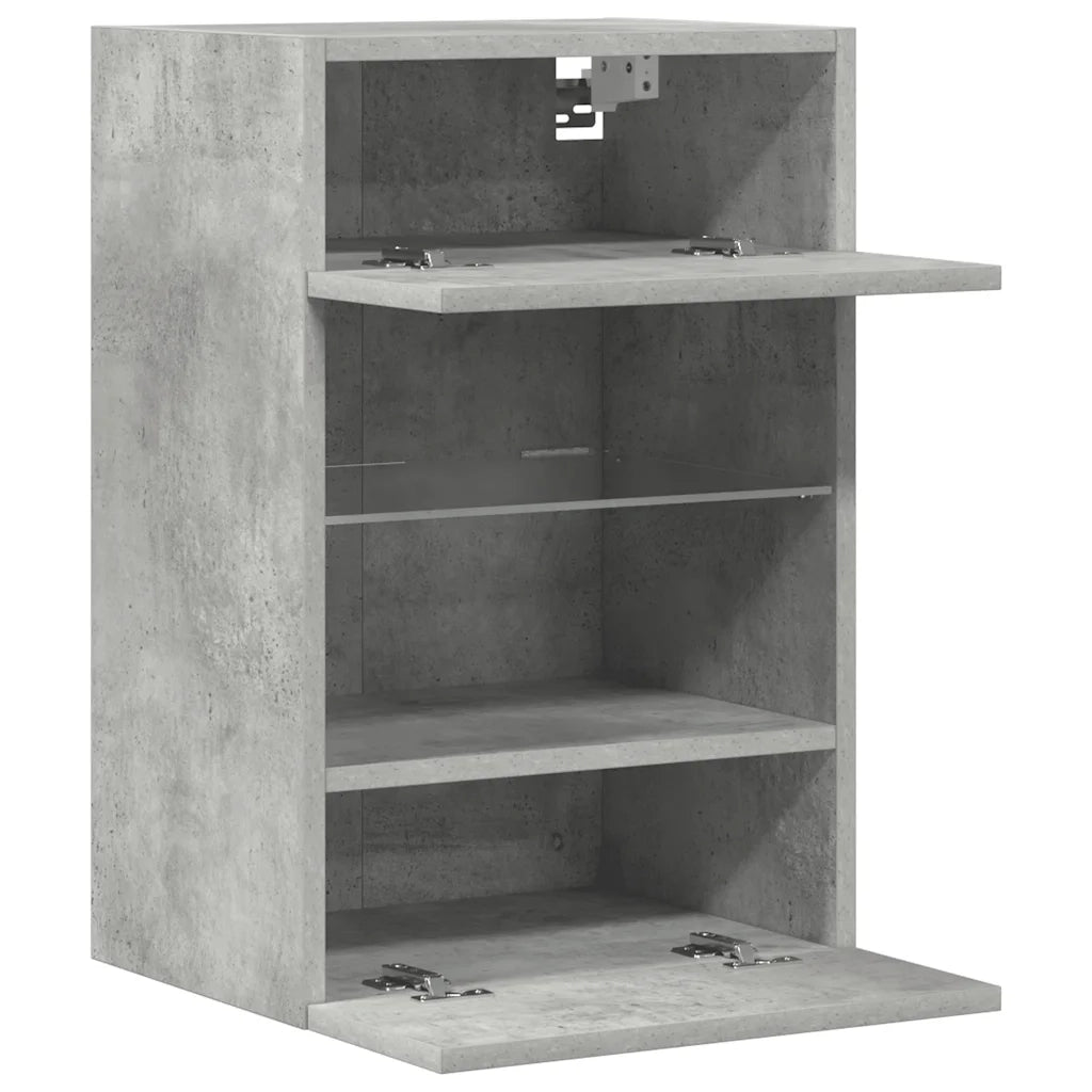 Mobili da parete con luci LED per TV 2pz Grigio Cemento 40x30x60,5cm 837085