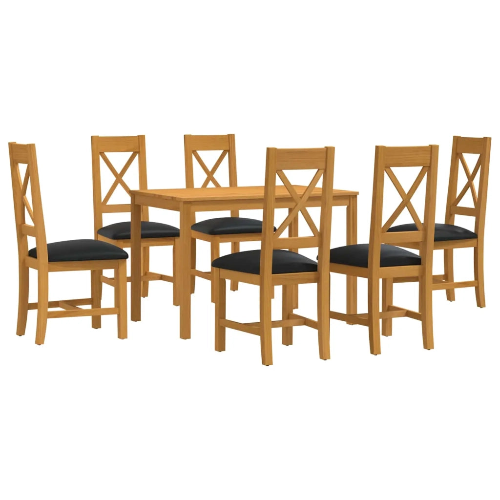 Set da pranzo 7 pz Nero Legno di Quercia Massello 3430270