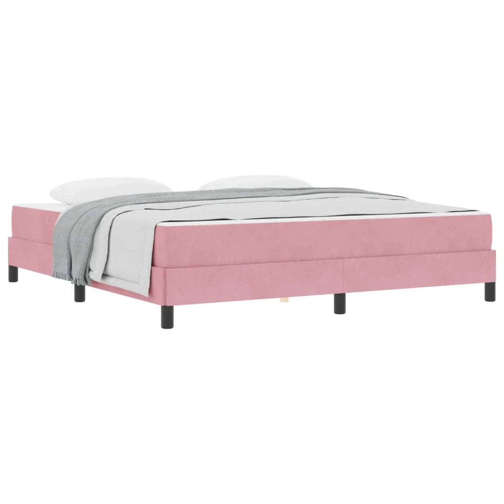 Letto a molle con materasso Rosa 180 x 210 cm Tessuto 3398760