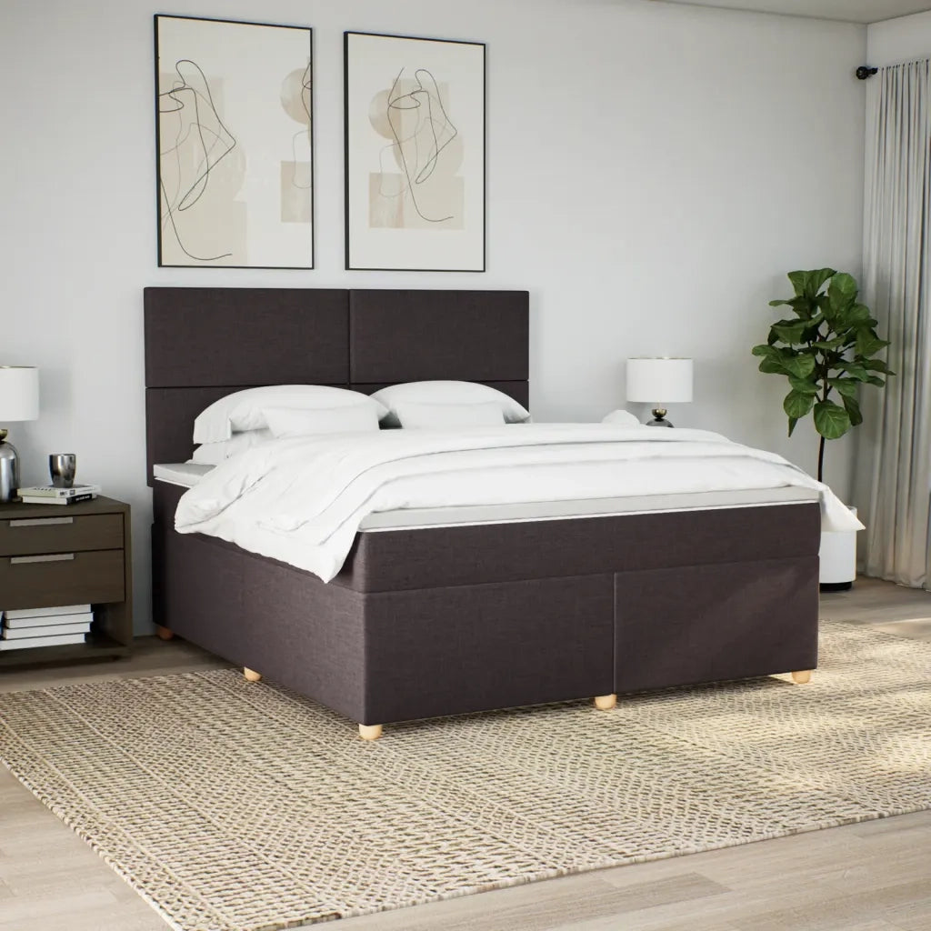 Giroletto a Molle con Materasso Marrone Scuro 180x200cm Tessuto 3293655