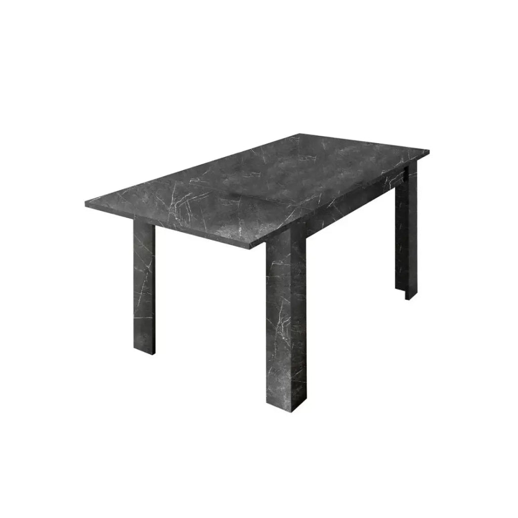 Tavolo allungabile, collezione COLOMARMO, colore nero effetto marmo, ideale per una sala da pranzo moderna e alla moda.