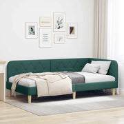 Cornice del letto ad angolo Verde Scuro 100 x 200 cm Tessuto