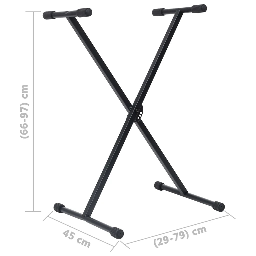 Set Supporto per Tastiera con Sgabello Nero cod mxl 74271