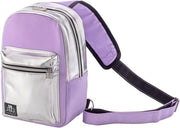 Borsa da spalla per picnic - piccola valigetta per cosmetici e medicinali - viaggi e escursioni - lavanda argento - 19 x 10 x 30 cm - capacità 57 l