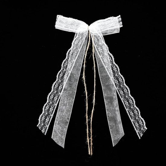 Decorazioni per matrimonio in organza a strisce - 10 pezzi - Misura 14 x 25 cm - Decorazioni per feste