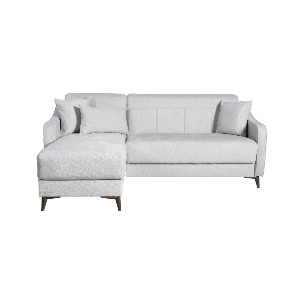 Propata, Divano Letto con Penisola Contenitore, 207x157 cm Beige