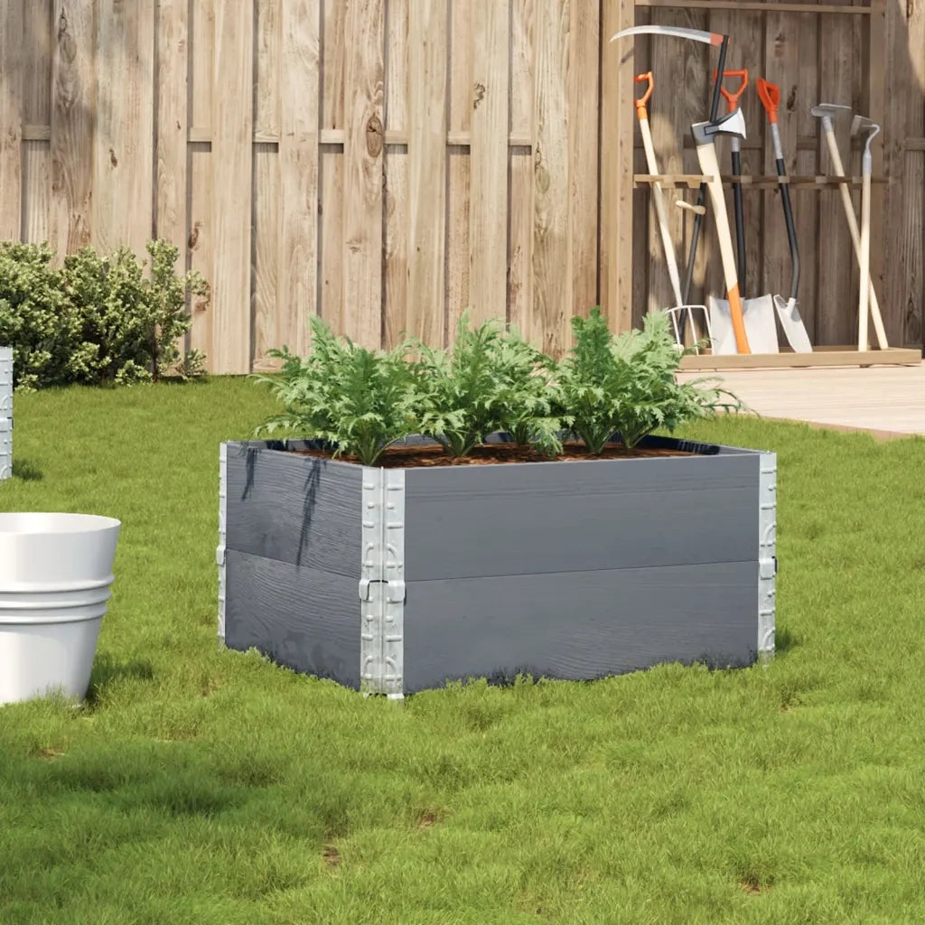Fioriera | Cassetta per fiori | Vaso da Giardino Grigia 80x60 cm Legno Massello di Pino