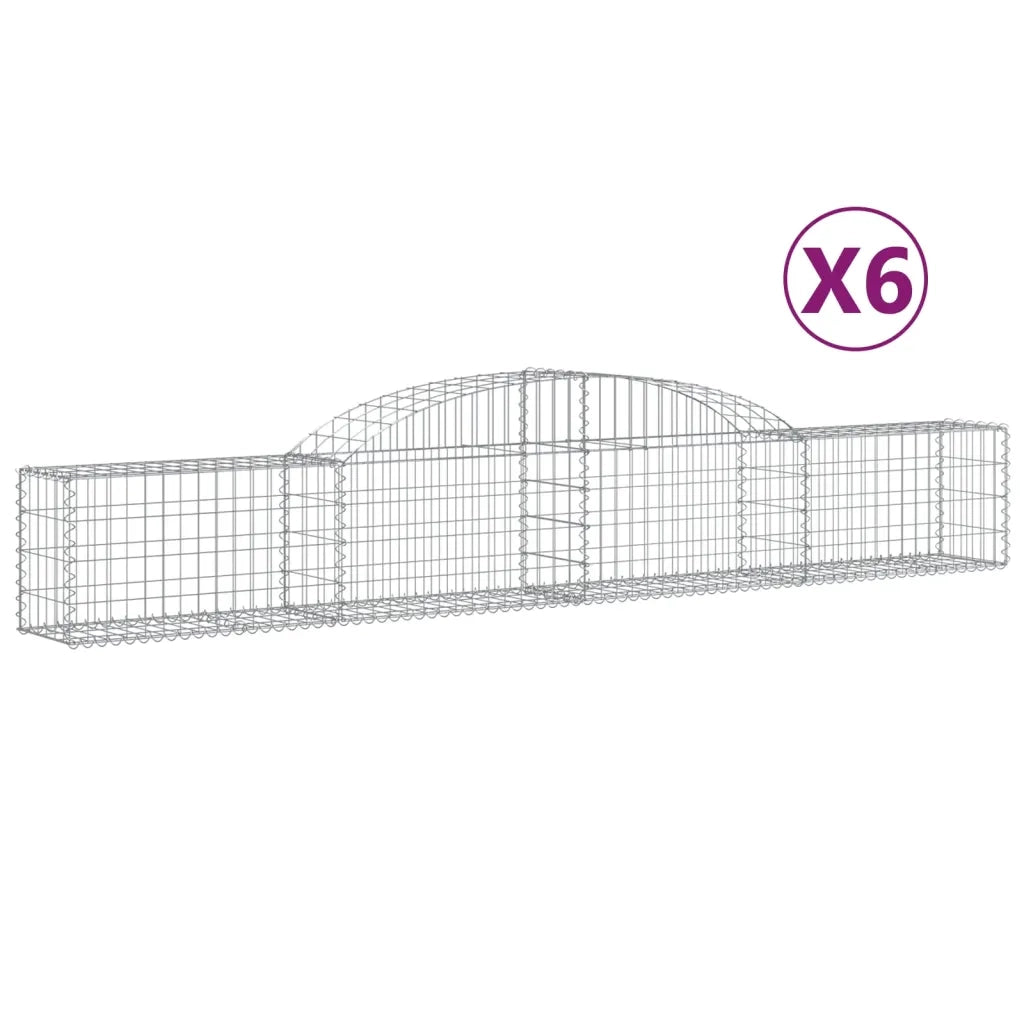 Cesti Gabbioni ad Arco 6 pz 300x30x40/60 cm Ferro Zincato 3146471