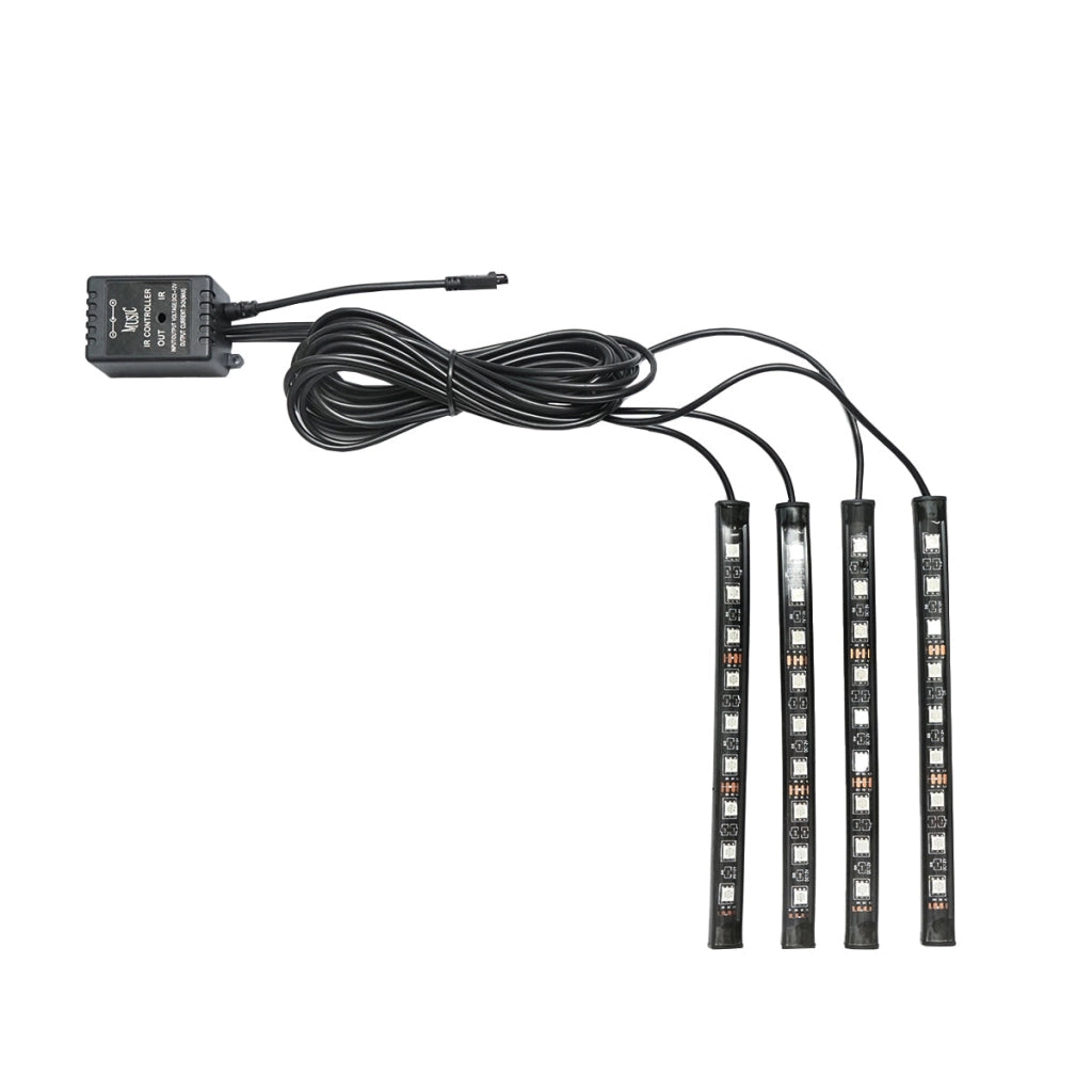 Kit illuminazione ambientale interno auto LED RGB 12V/6A con telecomando