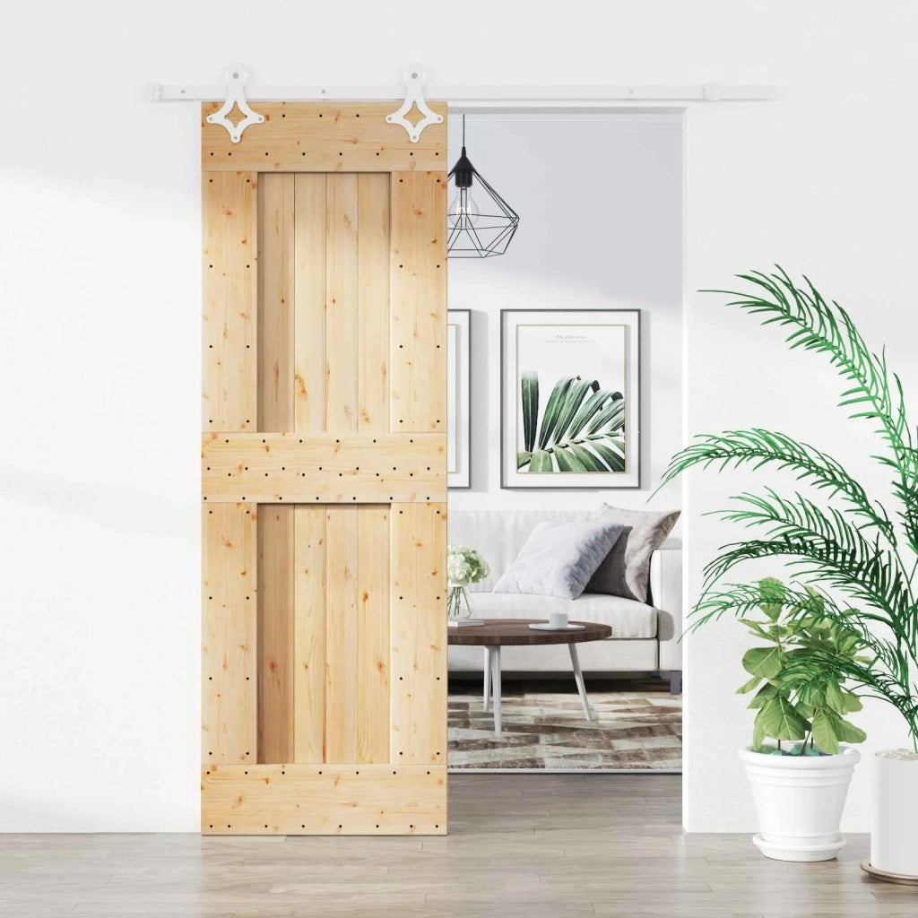 Porta scorrevole Naturale e Bianco 70 x 210 cm 3445087