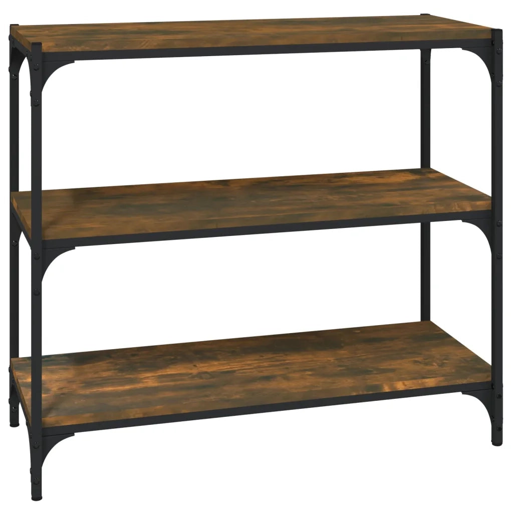 Libreria-Scaffale per Libri-Mobile di Stoccaggio rovere fumo 80x33x70,5 cm Legno Multistrato e Acciaio