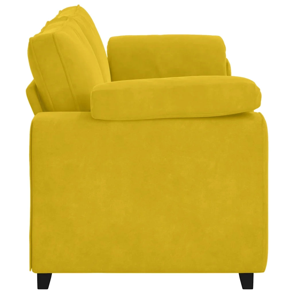 Divano a 3 Posti-Sofa 3 Posti Giallo 178 cm in Velluto