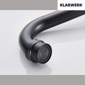 JULIAN | Rubinetto da bagno vintage a 3 fori a parete nero opaco | in acciaio inossidabile retrò da cucina | Antico miscelatore a parete a 2 maniglie