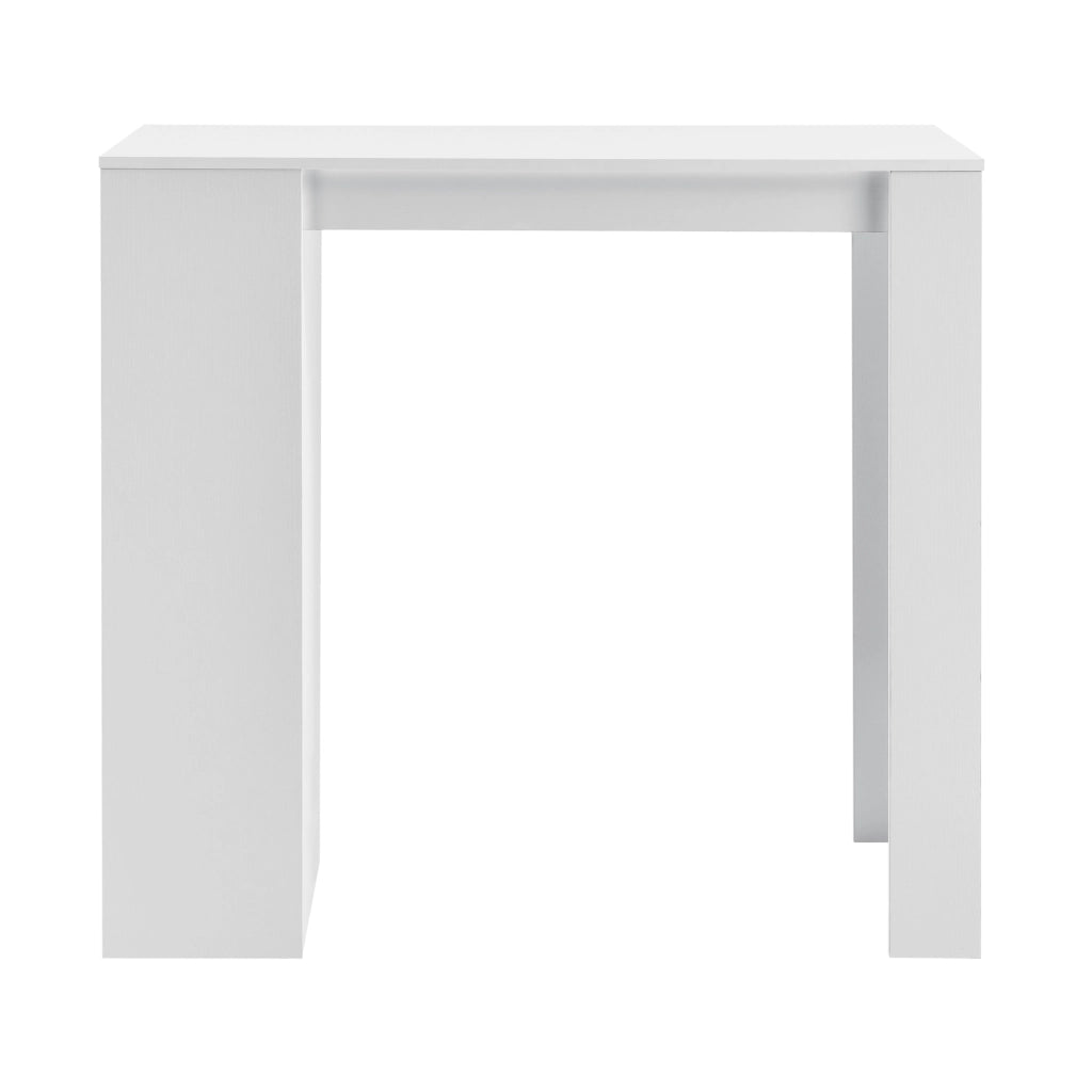 Bancone Tavolo Alto da Bar Kouvola con 3 Scomparti Aperti 110x50x103 cm - Bianco [en.casa]