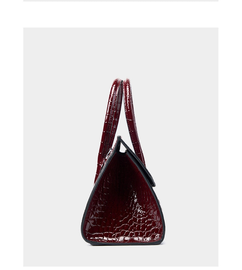 Borsa a tracolla da donna in vera pelle, colore rosso