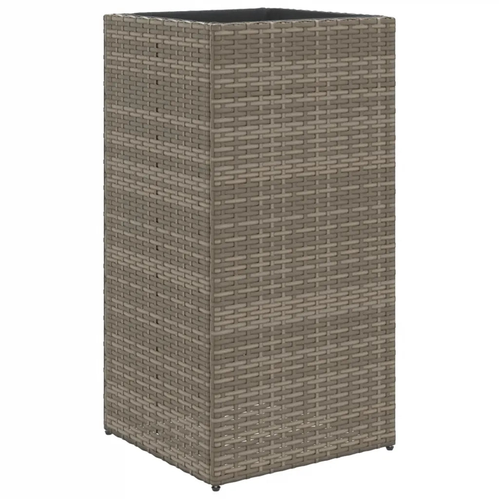 Fioriere da Giardino 2 pz Grigie 40x40x80 cm in Polyrattan 3210521