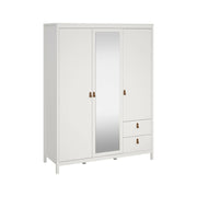 Guardaroba 3 ante Rufina, Mobile camera da letto, Cabina armadio portabiti, Armadio appendiabiti, 150x58 h199 cm, Bianco