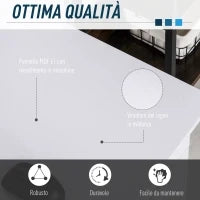 Scrivania per PC Ergonomica con Mensole, Armadietto, Cassetto e Piano Tastiera Estraibile, Bianca, 120x60x74cm