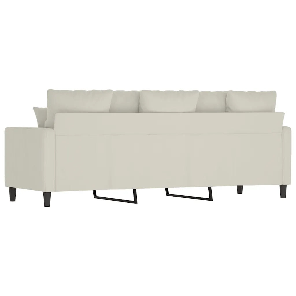 Divano a 3 Posti Crema 180 cm in Velluto 359321