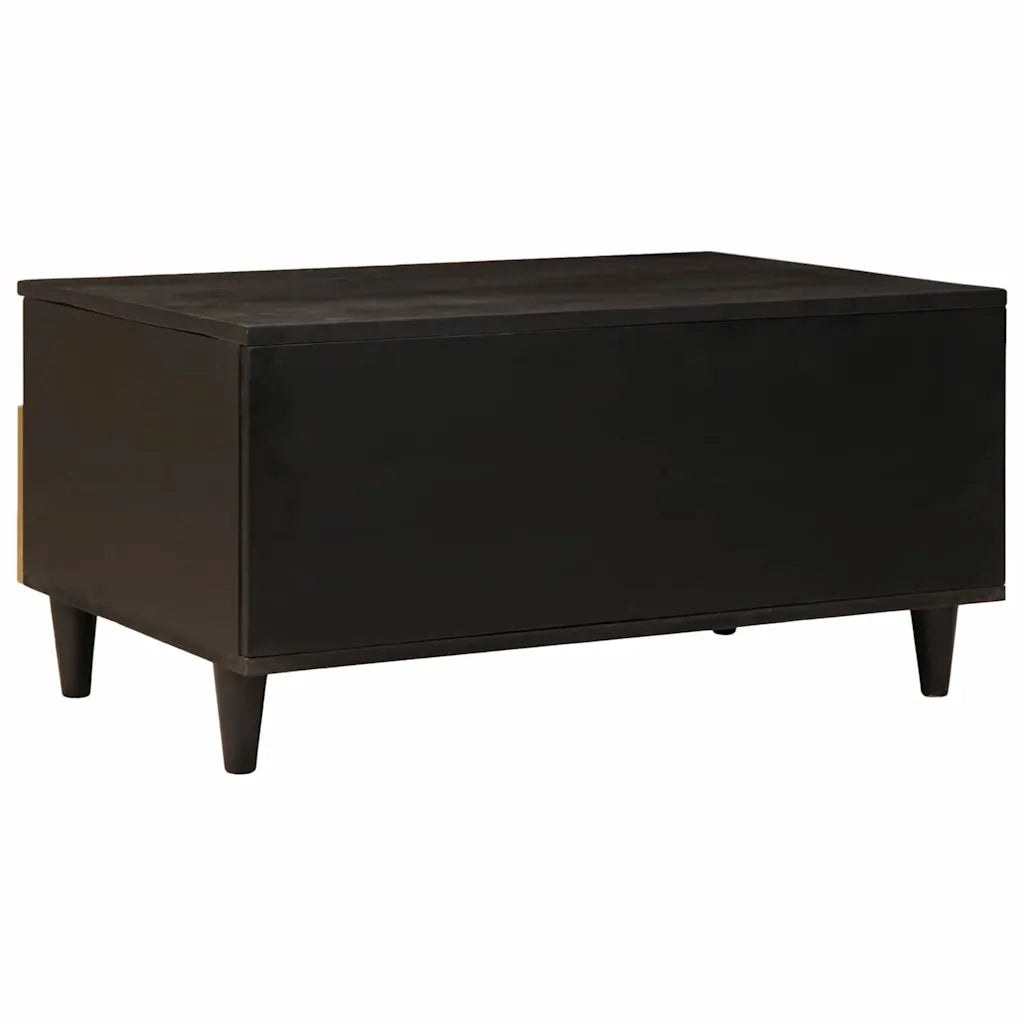 Tavolino da Salotto con Cassetto-Tavolino da soggiorno-Tavolo Nero e Oro 80 x 54 x 40 cm
