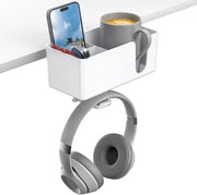 Organizzatore da 4 in 1 per Scrivania - Orecchino per Bicchiere - Rotazione 360 Gradi - Supporto per Cuffie - Multifunzionale - Adatto per Casa e Ufficio