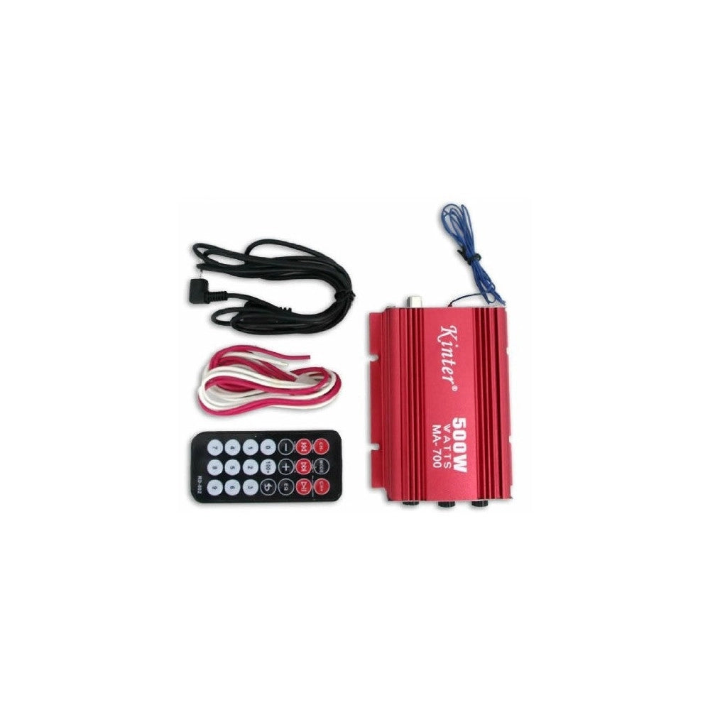 Trade Shop - Amplificatore Audio 12v Usb Mp3 Casa Auto 2 Canali Stereo 500w Telecomando Ma700 -