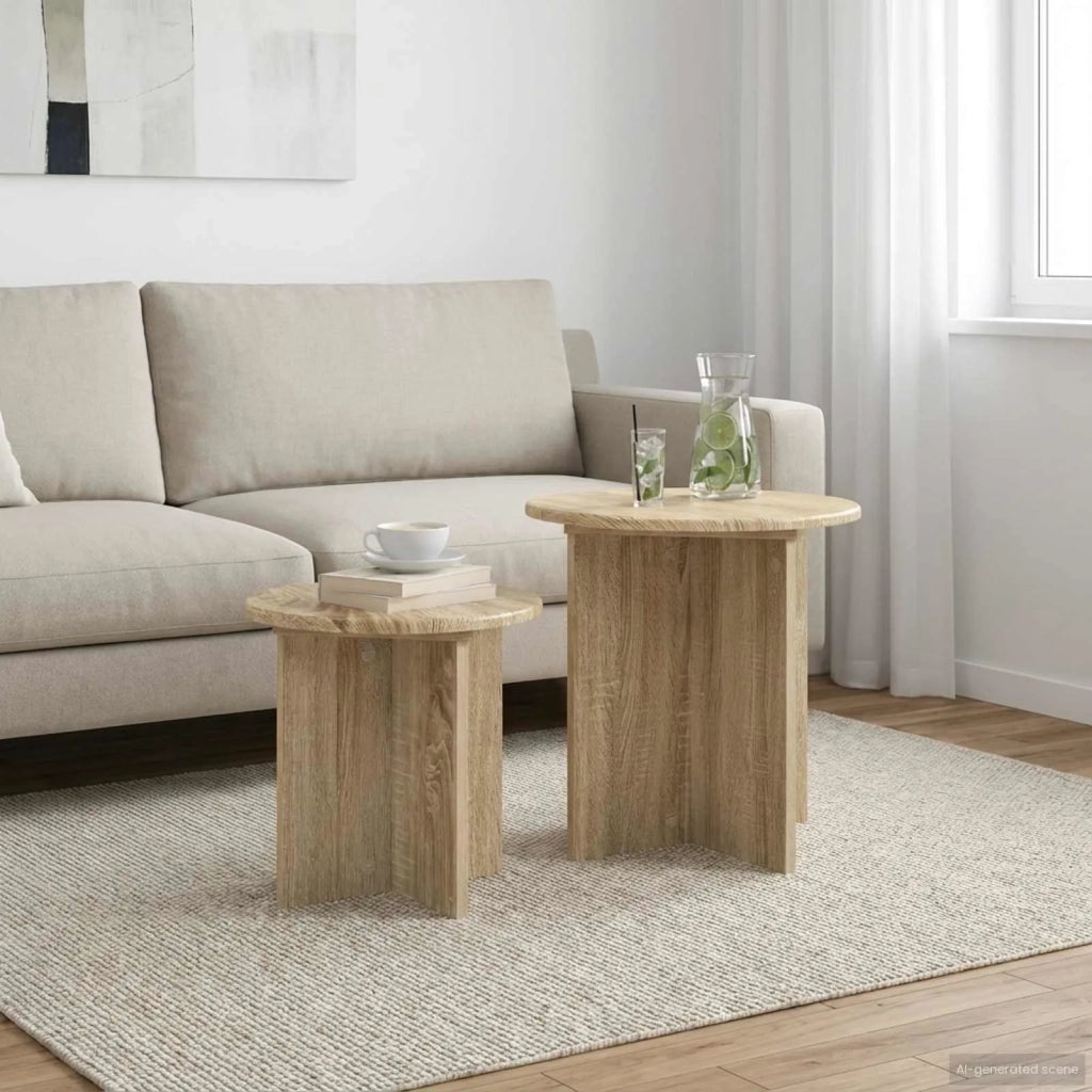 Set tavolini 2 pcs Rovere Sonoma Legno ingegnerizzato 8001012