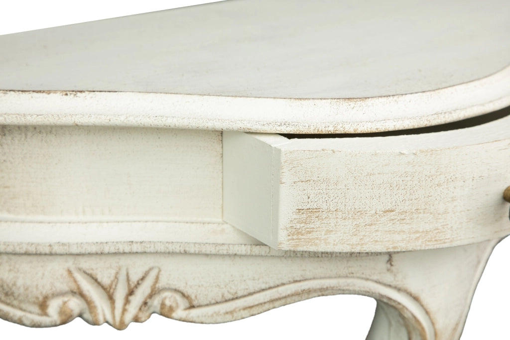Biscottini Mensola a muro in legno finitura bianco anticato L43xPR21xH39 cm Made in Italy
