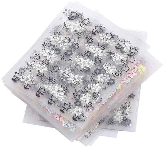 Stickers per unghie 3D 50 pezzi - Stickers self-adesivi - Disegni multicolori - Manicure DIY - Materiale PVC di alta qualità