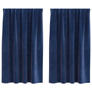 Tende Oscuranti | Tende Blackout 2 pz Blu Scuro 140 x 140 cm Velluto