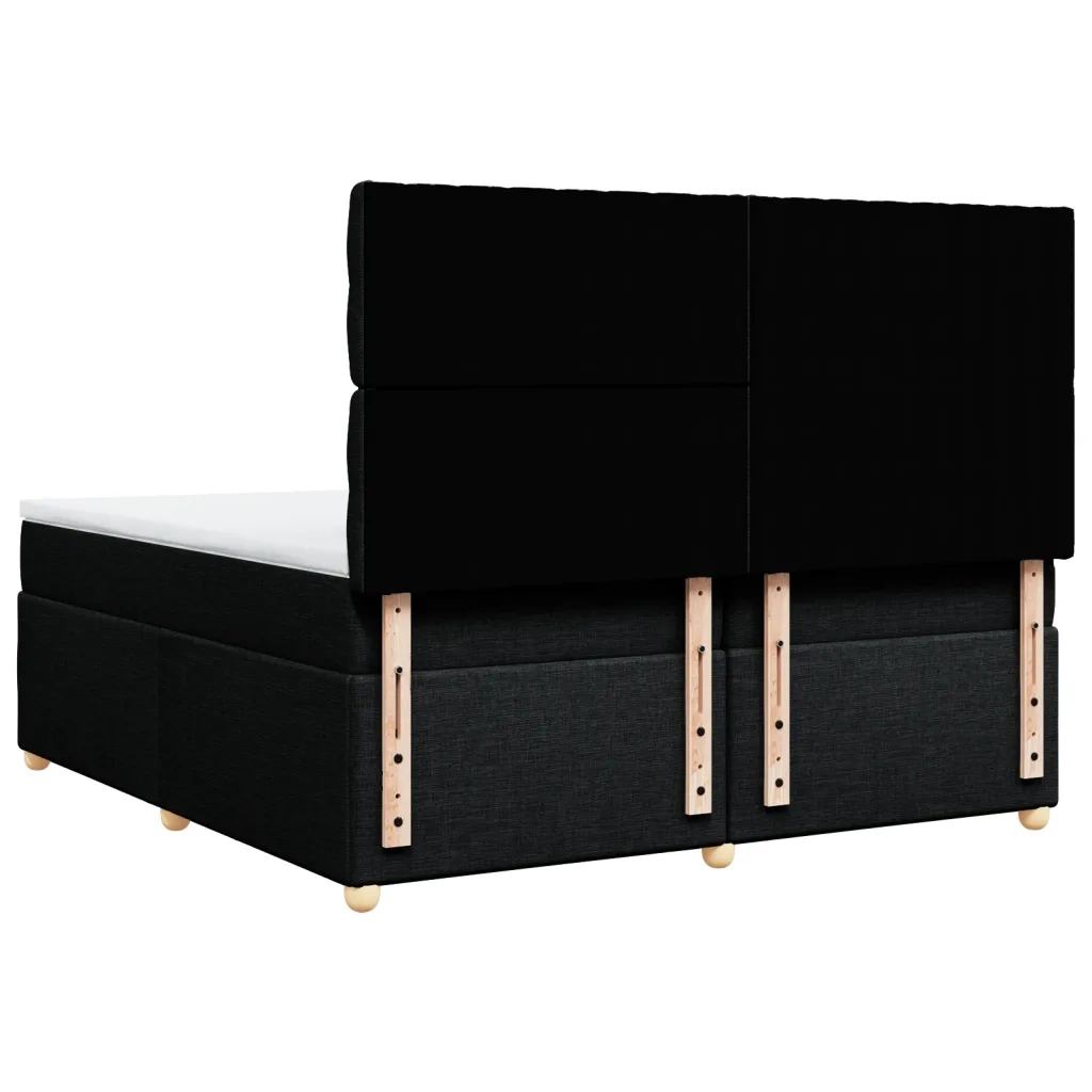 Giroletto a Molle con Materasso Nero 200x200 cm in Tessuto
