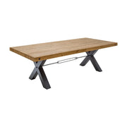 Table CAVARA – Legno di pino riciclato verniciato e metallo nero – 240 cm – Stile industriale
