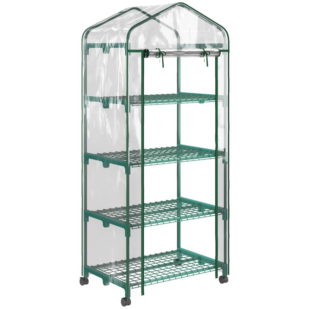 Serra da giardino con ripiani 4 livelli ¨C zephmum ¨C 69x50x165 cm