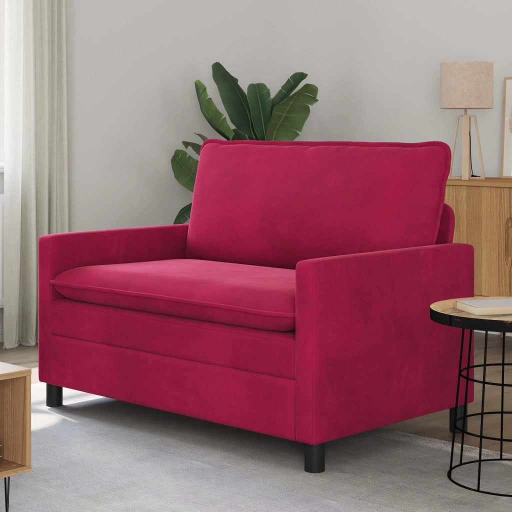 Divano Rosso Vino 126 x 81 x 87,5 cm Velluto