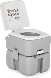 20L Toilette Portatile con Serbatoio Rimovibile e Indicatore del Livello dell'Acqua, WC Chimico Comodo per Campeggio, Water Portatile per Adulti e Anziani, Supporto Carico 200kg