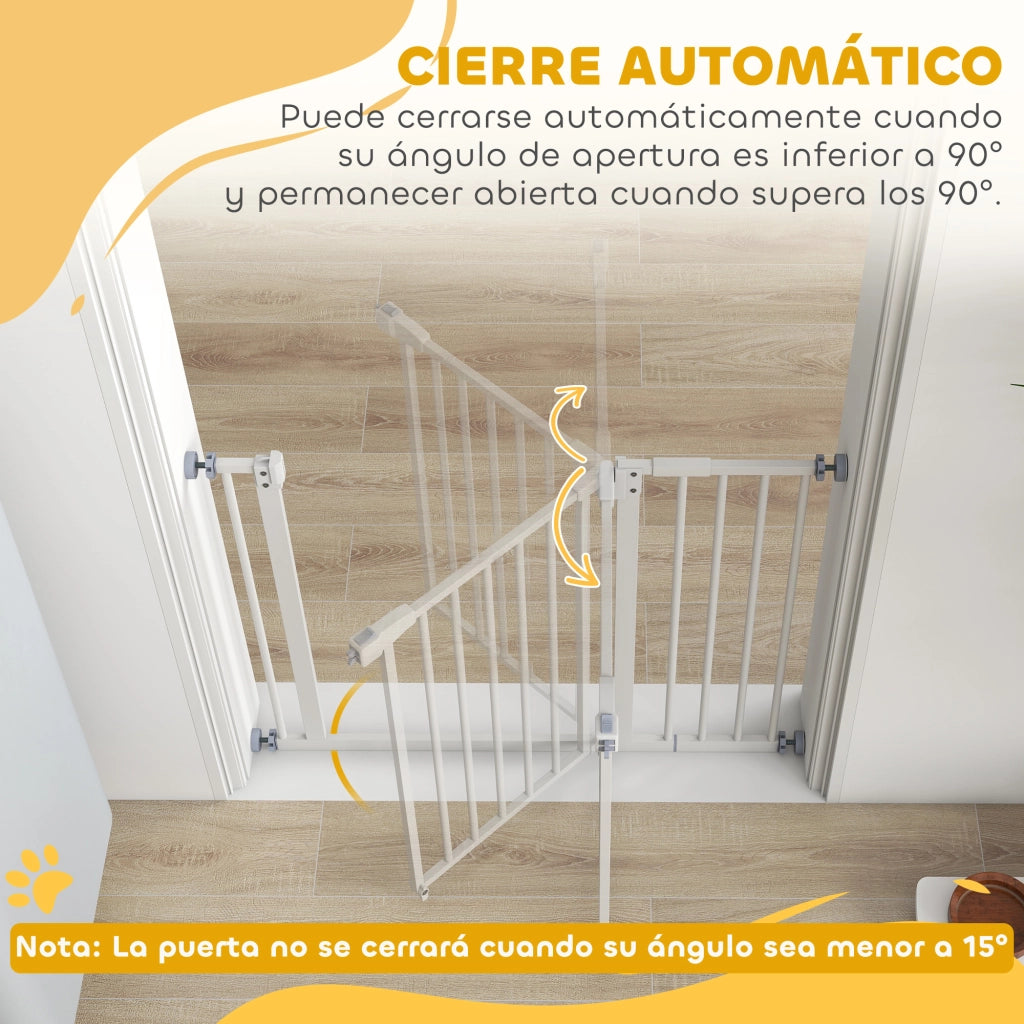 Porta per Cani Regolabile con Chiusura Automatica ¨C zephmum ¨C Bianco 74-97.5x76.2 cm
