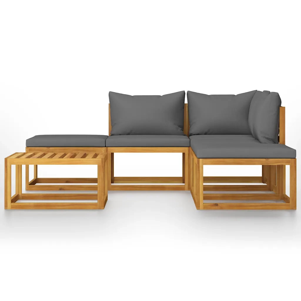 Set Divani Giardino 6 pz con Cuscini Legno Massello di Acacia  cod mxl 41019