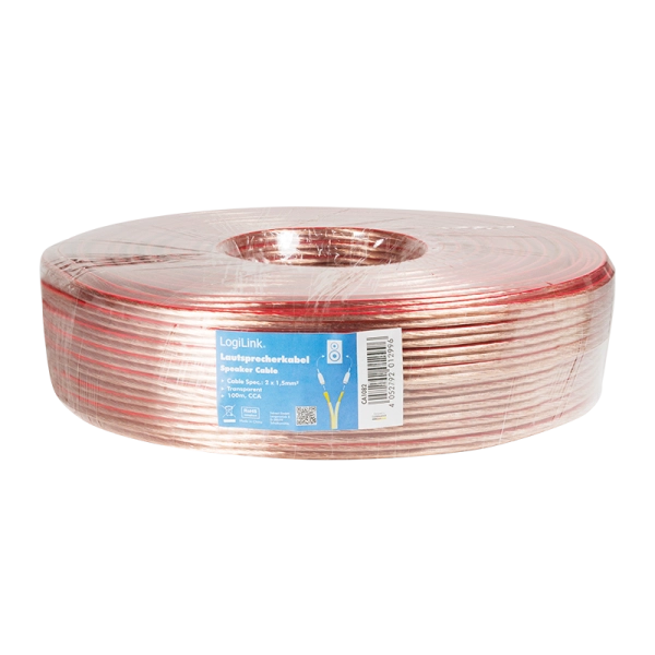 Cavo Audio per diffusori acustici Trasparente 1,5 mm matassa 100m