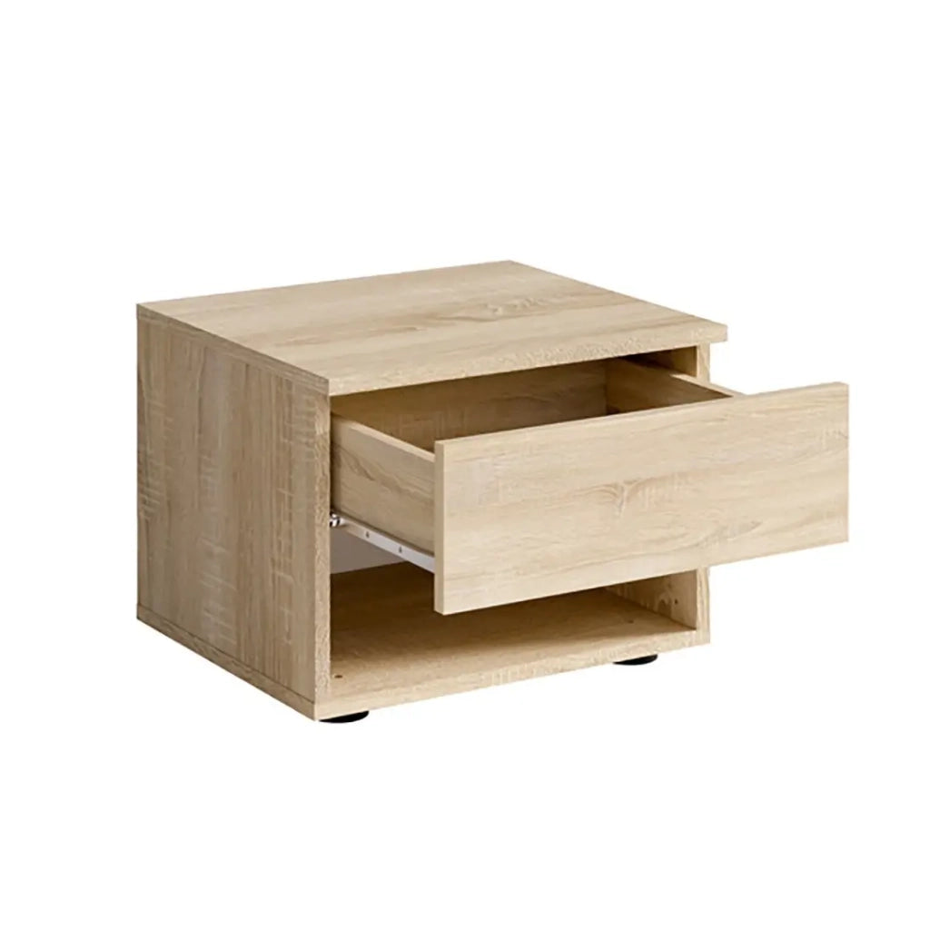 Set di 2 comodini - 1 vano e 1 cassetto - colore rovere sonoma - Collezione NOFI