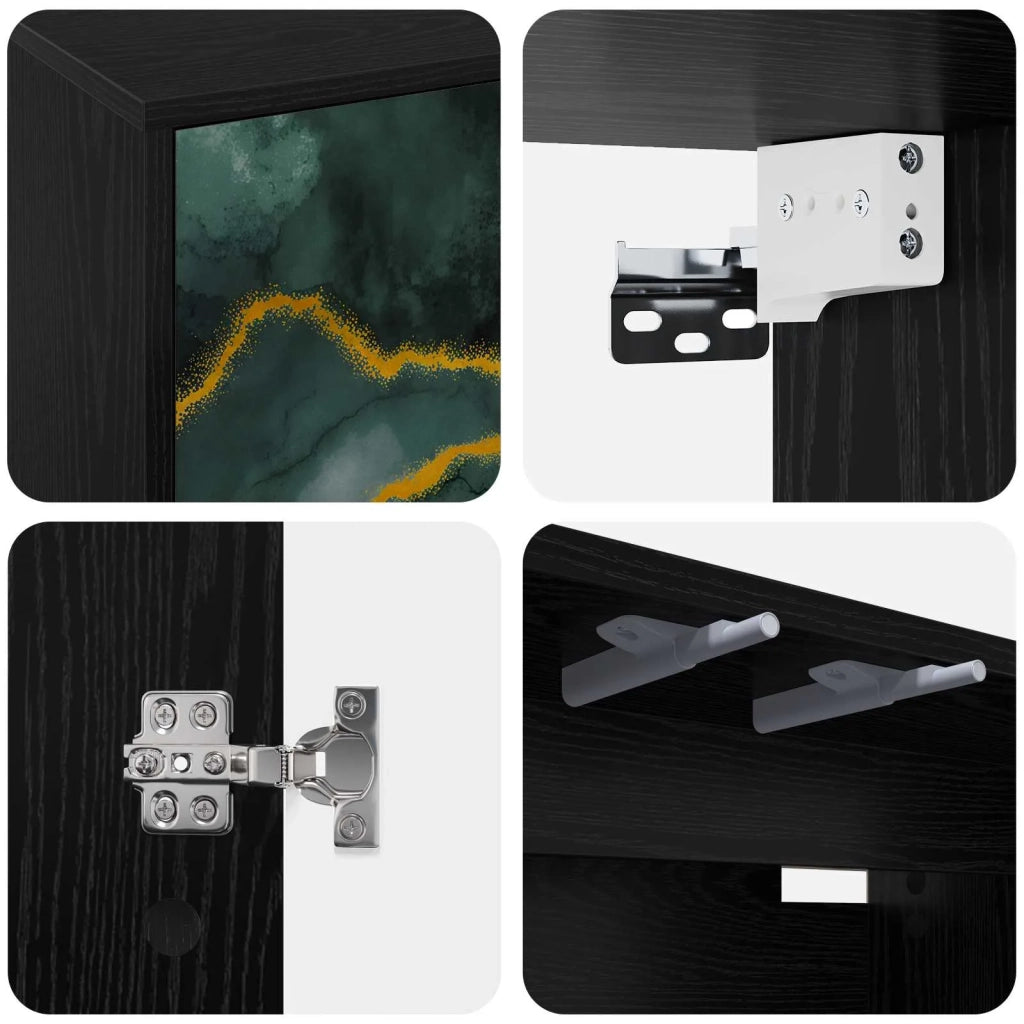 Mobile TV da Parete WIJHE 102 x 33 x 40 cm Rovere Nero 8007160