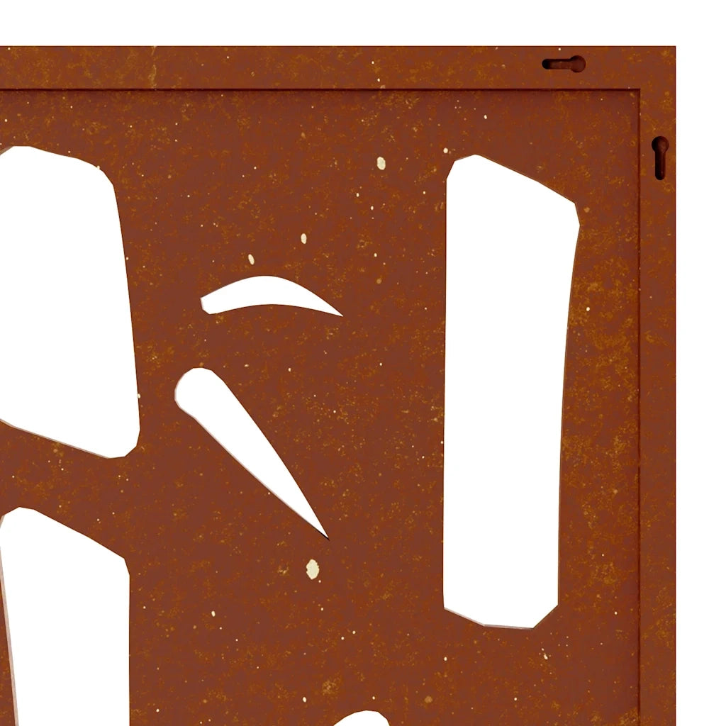 Decorazione Muro da Giardino 105x55 cm Bambù in Acciaio Corten 824481