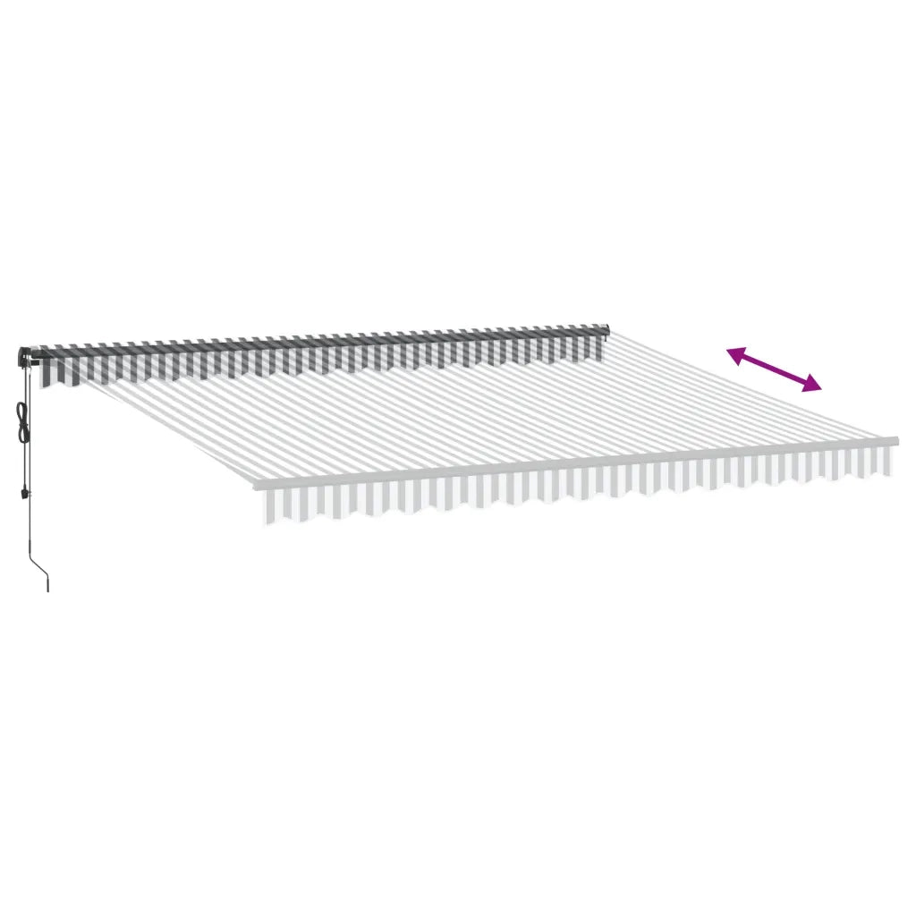 Tenda Sole Retrattile Automatica 450x350 cm Antracite e Bianco