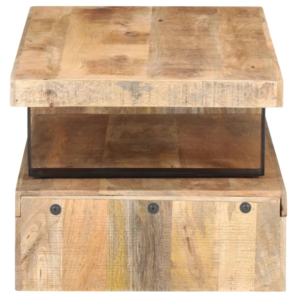 Set di 2 tavolini da caffè legno massello di mango marrone 02_0042118
