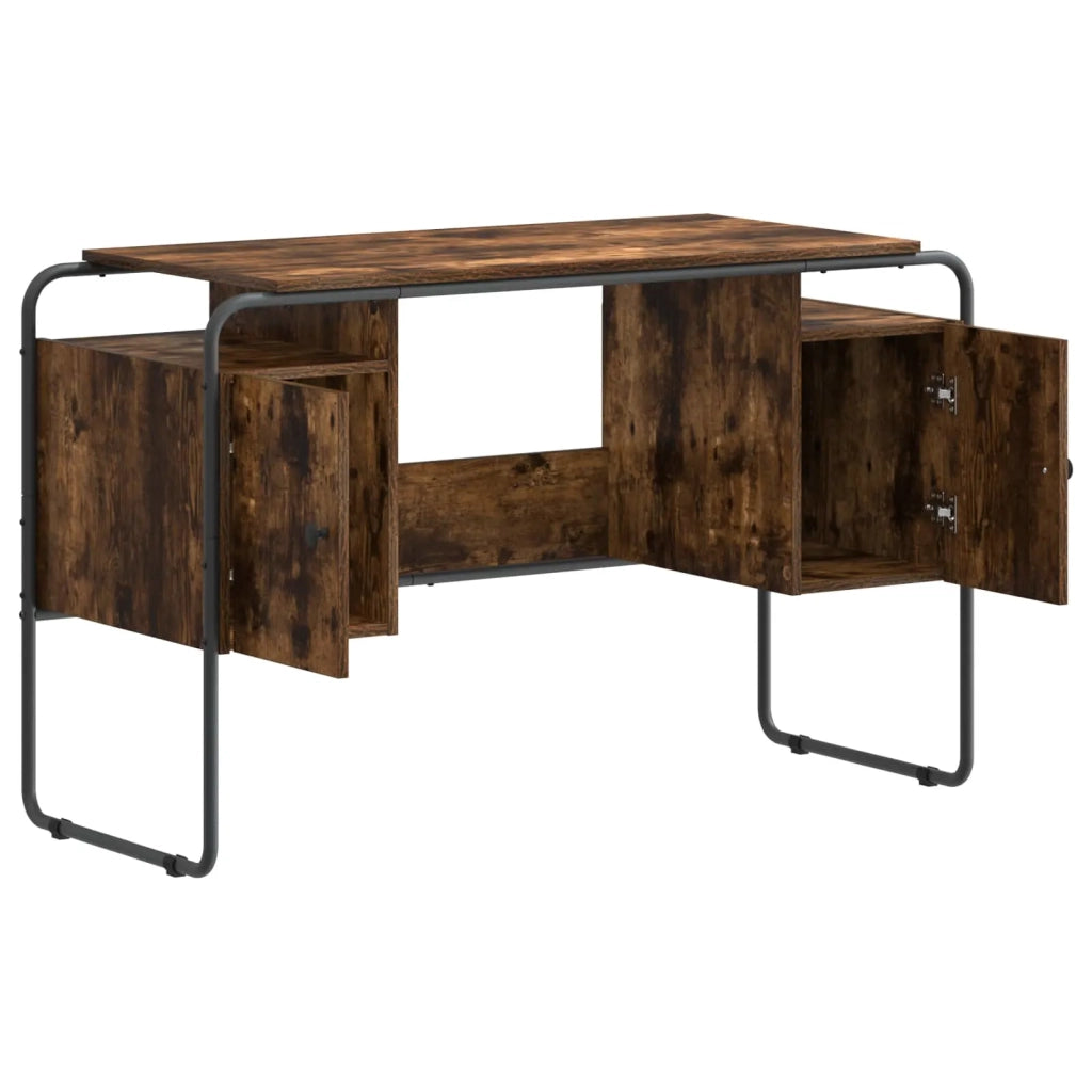 Scrivania con Spazio di Archiviazione Rovere Fumo 8008040
