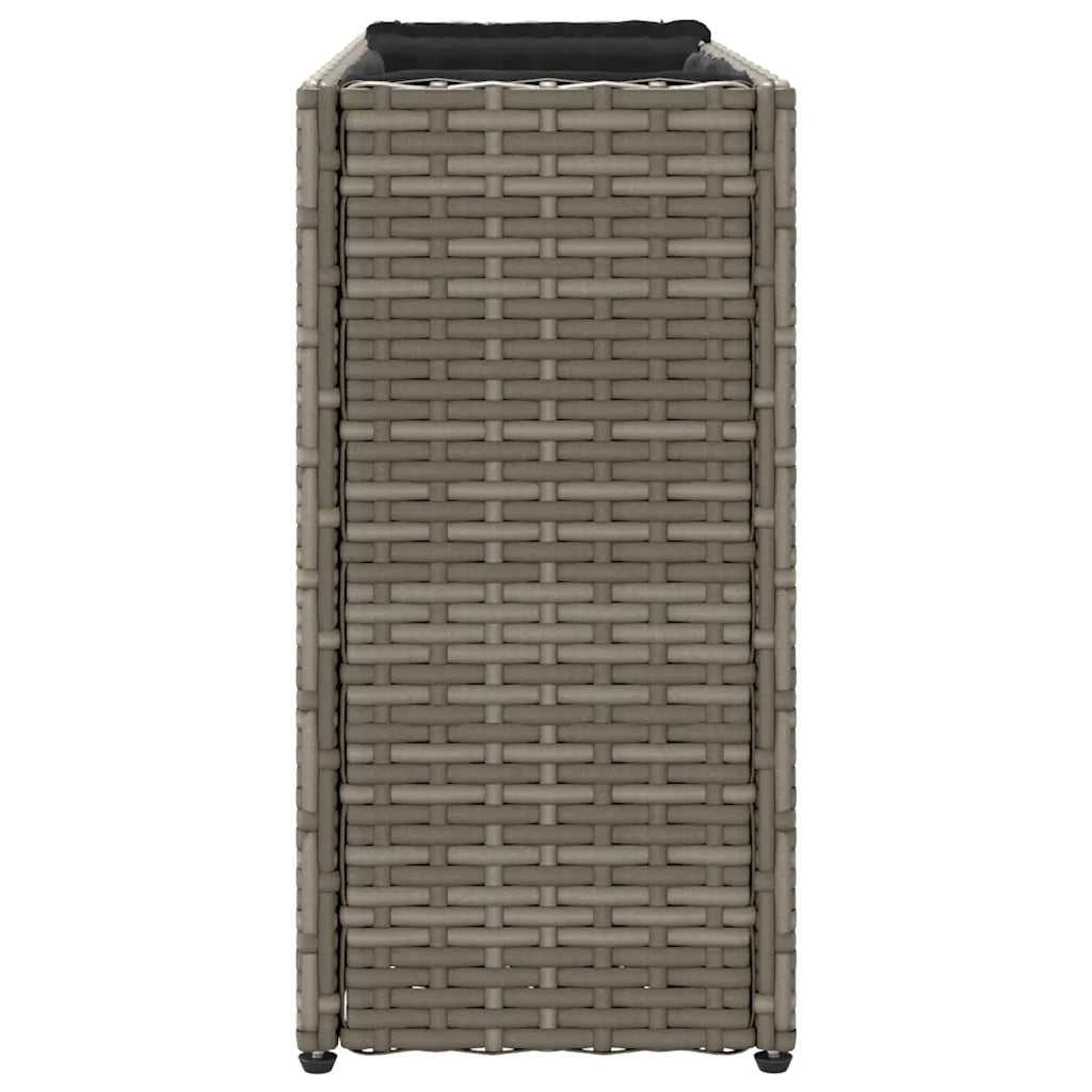 Fioriere da Giardino con 2 Vasi Grigie 90x20x40cm in Polyrattan 3210515