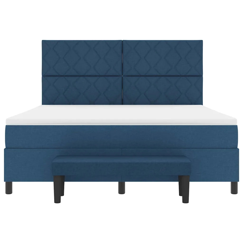 Letto a molle con testiera Blu 180 x 200 cm Tessuto 3344169